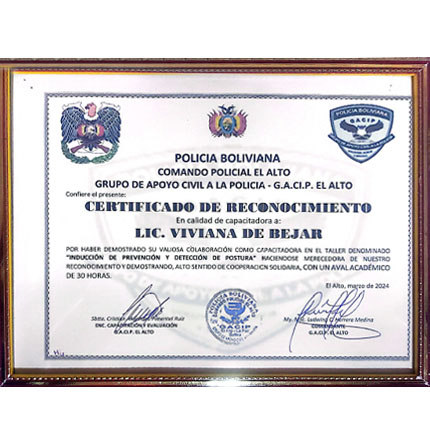 Certificado de la Policía Boliviana